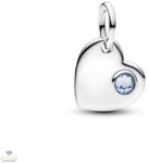Pandora Gravírozható Szív kék kristállyal charm - 794295C03