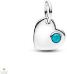 Pandora Gravírozható Szív capri kék kristállyal charm - 794295C12