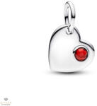 Pandora Gravírozható Szív piros kristállyal charm - 794295C01