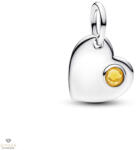Pandora Gravírozható Szív sárga kristállyal charm - 794295C11