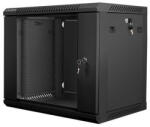 Lanberg 19" fali rack szekrény 9U/600X450 lapraszerelt, fekete V2 (WF01-6409-10B)