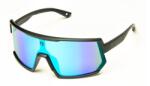 BikeFun Eclipse sportszemüveg, fekete, kék lencsével