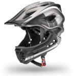 ROCKBROS Gyermek Kerékpáros Sisak - S - Levehető Állvédővel - Fekete-Szürke (TT-32SBTG-S)