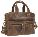 GREENBURRY Vintage Leather Briefcase 15" Laptop Antique brown 38x26cm (1572s-25)