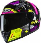 HJC Cască integrală pentru motocicletă HJC Y10 Mika MC3H pentru copii, negru-roz (HJC117703)
