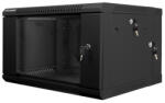 Lanberg 19" kétrészes fali rack szekrény 6U/600X600 lapraszerelt, fekete (WF02-6606-10B)