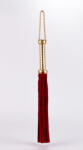  Flogger with Metallic Leather Handle and Suede Leather Tails Red 18