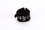 Devil Sticks Handcuff Design Made in Calf Softy Leather and Puffed Fur Black