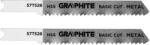 GRAPHITE Dekopírfűrészlap, U-befogó, HCS, 12TPI, 50/76mm, fém, 2db (57T526) - szerszamparadicsom