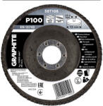 GRAPHITE Csiszolókorong lamellás 115x22, 2mm, P100 inox, fém, fa (58T108)