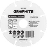 GRAPHITE Vágókorong karbidszemcsés, műanyaghoz, szeges fához, univerzális 125x1, 2x22, 3 (57T125)
