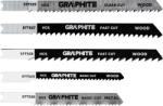 GRAPHITE Dekopírfűrészlap készlet, U-befogó, HCS, fém-fa-műanyag, 5db-os (57T520)