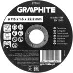 GRAPHITE Vágókorong fémhez, alumínium oxid 115x1, 6x22, 2 INOX 41 A46-T-BF, min. rendelés: 3db (57T101)