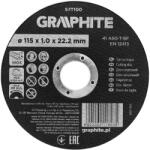 GRAPHITE Vágókorong fémhez, alumínium oxid 115x1x22, 2 INOX 41 A60-T-BF, min. rendelés: 3db (57T100)