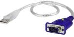 ATEN VGA - USB átalakító adapter, 1x VGA dugó - 1x USB 2.0 dugó A, 0, 35 m, átlátszó, ATEN