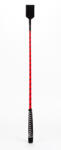 Devil Sticks Nylon Stick with Neon Strip and Goat Kid Leather Handle Nubuck Leather Top Red - kacerkucko