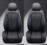 Autolife 11 részes Prémium minőségű Műbőr üléshuzat szett - Légzsákos - Osztható - Fekete/Kék színben (02140_alf)