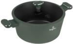 Berlinger Haus Oală cu capac 28 cm, 6.1L - Berlinger Haus Green Matte Collection BH 8202, verde, cu strat antiaderent din titan, design modern, compatibilă cu toate plitele