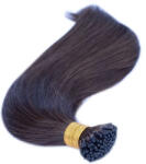 HairExtensionShop Keratinos I-TIP Emberi Póthaj Mikró Gyűrűzéshez Sötétbarna 50cm (Szín #4) (RIT504)