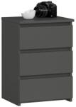 AKORD Comoda, placa laminata, 3 sertare, gri grafit, 40x35x56.8 cm GartenVIP DiyLine (214473-AK) Comoda