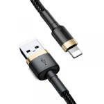 Apple Cablu Date si Incarcare USB-A - Lightning Baseus Cafule, 18W, 2m, Auriu CALKLF-CV1