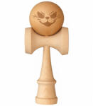 Flippy Jucarie Interactiva Kendama, Flippy, din Lemn, 18 cm, Joc de Indemanare pentru Copii si Adulti, Model Crazy Cat, Maro Natur (teo-161618)