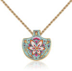  ZEMA Szecessziós mentazöld porcelán medál 9437-2821/Y