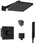 SANITINO - Set de duș cu termostat și corp încastrat hansgrohe, accesorii kielle, negru mat SANI21HHK403 (SANI21HHK403)