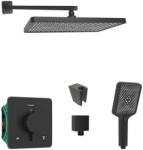 SANITINO - Set de duș cu termostat și corp încastrat Hansgrohe, accesorii kielle, negru mat SANI21HKK413 (SANI21HKK413)