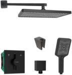 SANITINO - Set de duș cu baterie și corp încastrat hansgrohe, accesorii kielle, negru mat SANI21HKK401 (SANI21HKK401)