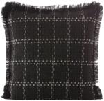 Eurofirany Dara kockás párnahuzat rojtos szegéllyel Fekete 45x45 cm (HS439757)