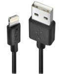 Lindy 31321 adatkábel, USB - Lightning, 2m, fekete (LY-31321)