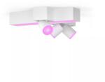 Philips Centris intelligens RGB LED mennyezeti lámpa, Bluetooth, 3 db GU10 4, 2 W-os spotlámpa, 25 W-os fénysáv, 2960 lm, fehér és színes fény, 40, 8x33, 7x12, 8 cm, fém, fehér, G energiaosztály