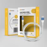 Alphajack Lightning iPhone kábel 1.5m USB-A fejjel MFi Alphajack (AL15-BW) kék/fehér