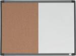 Nobo Tabla NOBO Combo, 58x43cm, magnetica si pluta + marker, tavita, magneti, rama alba, gri sau neagra (NB-1903784) - vexio