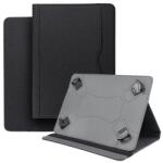 Gigapack tabletvédő álló, textil hatású, univerzális, flip, oldalra nyíló, asztali tartó, gumírozott belső, 10" méret, fekete (GP-162381_B)