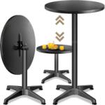 CASARIA Alumínium bárasztal Ø60 cm összecsukható - fekete (109703)