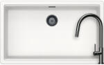 SCHOCK Schock Greenwich N-100XL konyhai mosogatótálca 750 x 456 mm Cristadur Polaris, hófehér és szűrőkosár, túlfolyó takaró és Schock Talia konyhai csaptelep kihúzható fejjel Gunmetal (SETGN100XLPOTEGUB)
