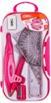 Deli Trusa geometrie Deli DLEG30204, 7 piese, cutie plastic, Roz (DLEG30204/ROZ)