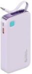 USAMS XY Series Powerbank Visszahúzható USB-C Kábel 10000 mAh PD 20W-Lila