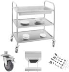  Royal Catering rozsdamentes acél pincérkocsi - 3 polc