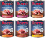 Rocco 24x800g Rocco Classic Pork nedves kutyatáp Mix: marha/bárány, csirke/pulyka, csirke/borjú, marha/szárnyasszív, csirke/lazac, marha/csirke