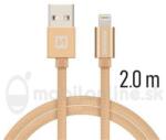 SWISSTEN Lightning (8pin) kábel Swissten opletený, 2M - zlatý