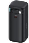 USAMS 20KCD21701 Powerbank Visszahúzható Lightning Kábellel 18000 mAh PD 45W-Fekete