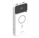 LDNIO Vésztöltő 2 USB+Type-C Aljzat 10000 mAh, 15W, PD Gyorstöltő, Wireless Fehér