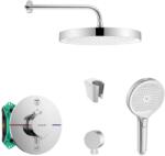 SANITINO - Zuhanyszett termosztáttal és Hansgrohe rejtett testtel, kielle kiegészítőkkel, króm SANI21HKK022 (SANI21HKK022)