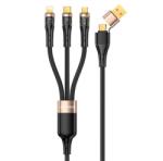 Awei Töltőkábel 3in2 Type-C/USB-Lightning/Type-C, MicroUSB, 100W, Wireless, Gyorstöltő, 120 cm Fekete