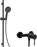 kielle Oudee - Zuhanyszett csapteleppel, rúddal, tömlővel és zuhanyfejjel, matt fekete 10202SN14 (10202SN14)