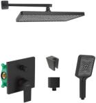 SANITINO - Zuhanyszett csapteleppel és Hansgrohe rejtett testtel, kielle kiegészítőkkel, matt fekete SANI21HKK409 (SANI21HKK409)