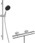 kielle Oudee - Zuhanykészlet termosztatikus csapteleppel, rúddal, tömlővel és zuhanyfejjel, króm 20602SNT10 (20602SNT10)
